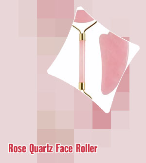 Rose quartz roller facial massage